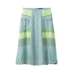 Prana Dragonfly Geo Isadora Skirt | Green/Yellow, Size 4
